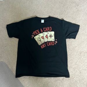 Port & Company Black T-Shirt size Xl Pick a Card Any Card Graphic Tee